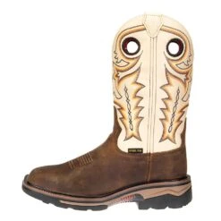 R Watson Boots Men's Chestnut Distressed Buffalo 12in. Ivory Bone Top Square Steel Toe Work Boots -Cinc Clothing Shop RW1011ST 2