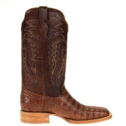 R Watson Boots Men's R Watson Antique Cognac Caiman Belly 13in. Cognac Goat Top Square Toe -Cinc Clothing Shop RW2503 2 4 Edit
