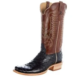 R Watson Boots Men's Black Full Quill Ostrich 13in. Cognac Sinatra Top Boot -Cinc Clothing Shop RW4510 1 1