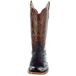 R Watson Boots Men's Black Full Quill Ostrich 13in. Cognac Sinatra Top Boot -Cinc Clothing Shop RW4510 1 2