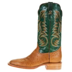 R Watson Boots Men's R Watson Antique Saddle Smooth Ostrich 13in. Forrest Green Top Boot -Cinc Clothing Shop RW5003 2 2