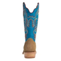 R Watson Boots Men's Sand Roughout 13in. Marine Blue Cowhide Top Cutter Toe Cowboy Boots -Cinc Clothing Shop RW8206 1 3