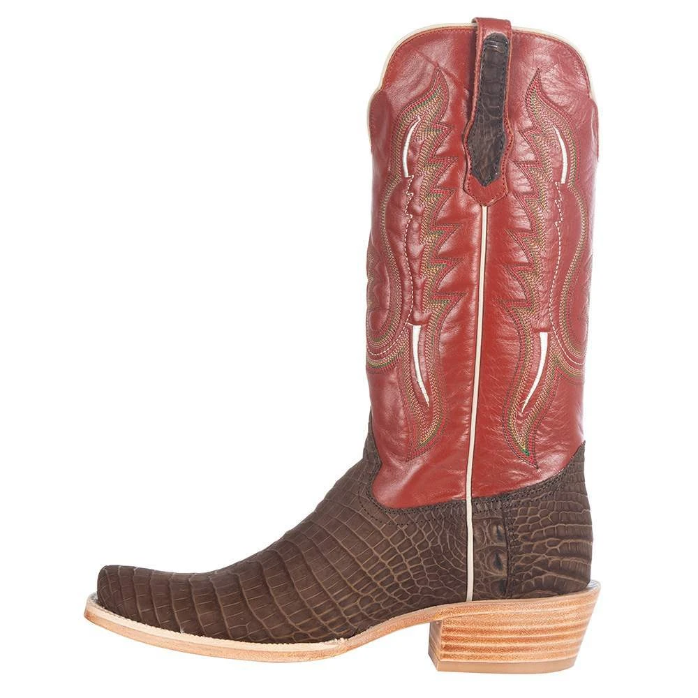 R Watson Boots Men's R Watson Mocha Sueded Gator 13in. Indian Orange Boots 5 R Watson Boots Men's R Watson Mocha Sueded Gator 13in. Indian Orange Boots - Image 3