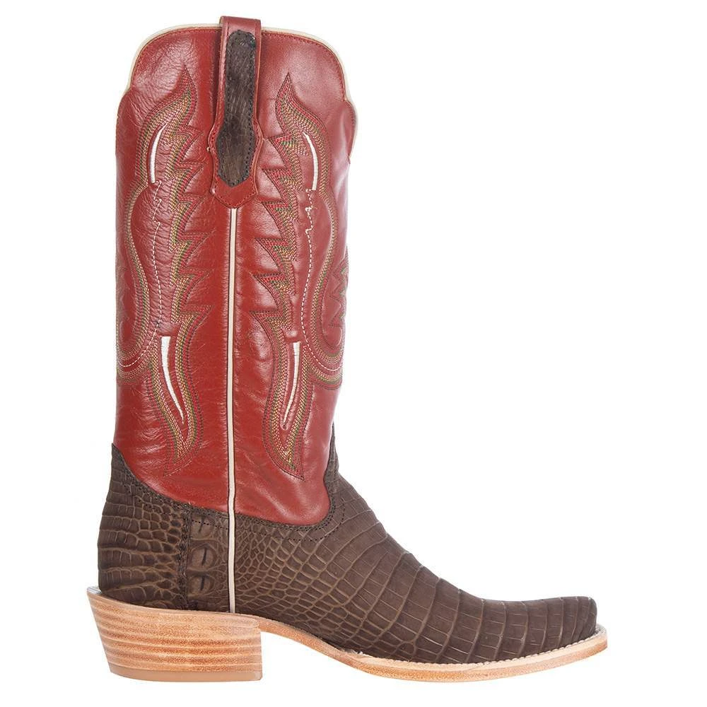 R Watson Boots Men's R Watson Mocha Sueded Gator 13in. Indian Orange Boots 7 R Watson Boots Men's R Watson Mocha Sueded Gator 13in. Indian Orange Boots - Image 5
