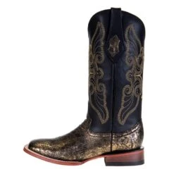 Ferrini Womens Black And Gold Square Toe Boot -Cinc Clothing Shop S12 2