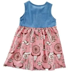 Shea Baby Girl's Denim And Sheriff Print Dress -Cinc Clothing Shop SDR04 03