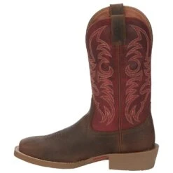 Justin Boots Men`s Syrup Brown Water Buffalo 12 In Chili Pepper Red Top Cowboy Boot -Cinc Clothing Shop SE7610 3