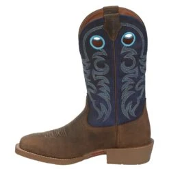 Justin Boots Men's Stampede Peanut Tan 12in Yale Blue Top Square Toe Boot -Cinc Clothing Shop SE7611 3