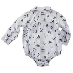 Shea Baby Boy's Long Sleeve Brand Print Pearl Snap Onesie -Cinc Clothing Shop SNAP06 O 2