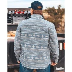 STS Ranch Wear Men's Flynn Chambray Aztec Shirt Jacket -Cinc Clothing Shop STS2167 2