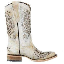 Corral Kids White Glitter Inlay Sq Toe Cowgirl Boot 11 Corral Kids White Glitter Inlay Sq Toe Cowgirl Boot -Cinc Clothing Shop T0039 51