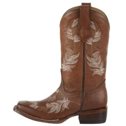 Kids Corral Tan And Pink Embroidered Feather Square Toe Cowgirl Boot -Cinc Clothing Shop T0121 3 bfa4cceb fbf7 49d0 ac9b 80c6d8080ff5