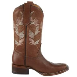 Kids Corral Tan And Pink Embroidered Feather Square Toe Cowgirl Boot -Cinc Clothing Shop T0121 5 dcd3f792 e0e7 4566 b523 e27b34463966