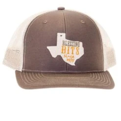Blessing Bits Embroidered Logo Brown/Tan Cap -Cinc Clothing Shop TB CAP2 1