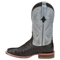 Tony Lama Women`s Searcy Mink Black Full Quill Ostrich 11in. Boot -Cinc Clothing Shop TL5406 02