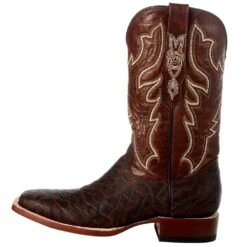 Tanner Mark Boots Men's Matte Chestnut Elephant Print 12in. Honey Volcano Top Boot -Cinc Clothing Shop TM200974 3