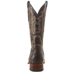 Tanner Mark Boots Women's Tanner Mark Embossed Floral Hand Tool In Chocolate Brown Cowgirl Boots -Cinc Clothing Shop TML201759 4