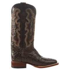 Tanner Mark Boots Women's Tanner Mark Embossed Floral Hand Tool In Chocolate Brown Cowgirl Boots -Cinc Clothing Shop TML201759 5