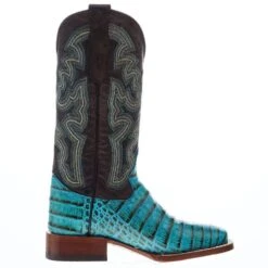 Tanner Mark Boots Womens Caiman Belly Print 13 In Turquoise/Tobacco Top Cowgirl Boot -Cinc Clothing Shop TML207070 05