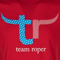 NRS Team Roper Patriot Red Tee Shirt -Cinc Clothing Shop TRT 0320 08 1