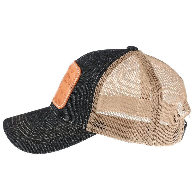 Mcintire Saddlery Ladies Tooled Leather Texas Cap 5 Mcintire Saddlery Ladies Tooled Leather Texas Cap - Image 3