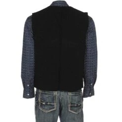 Wyoming Traders Men's Black Wyoming Wool Vest -Cinc Clothing Shop VCM BLK 2