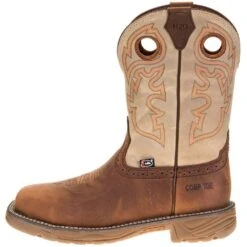 Justin Boots Men's Justin Stampede Rush Rust 11in. Cream Maldova Top Comp Toe Work Boot -Cinc Clothing Shop WK4338 2