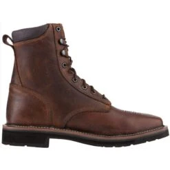 Justin Boot Company Mens Rugged Tan Steel Toe Lace Up Work Boots -Cinc Clothing Shop WK682 5