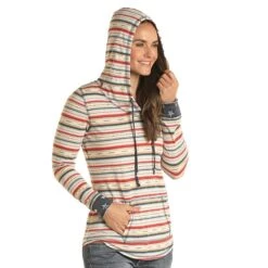 Panhandle Womens Serape Print Hoodie -Cinc Clothing Shop WLWT94R1CO 02