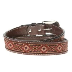 Western Fashion Leather Beaded Earth Tone Twisted X Belt -Cinc Clothing Shop XIBB 103 3