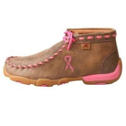 Girl's Twisted X Breast Cancer Awareness Bomber Brown Patchwork Moccasin -Cinc Clothing Shop YDM0026 2