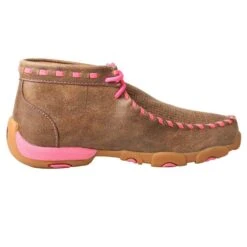 Girl's Twisted X Breast Cancer Awareness Bomber Brown Patchwork Moccasin -Cinc Clothing Shop YDM0026 4