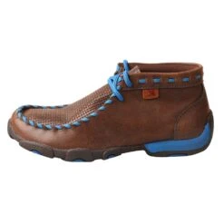 Twisted X Kids Twisted X Woven Brown And Blue Driving Mocs -Cinc Clothing Shop YDM0027 2